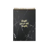 Notepad - Straight Lines For Wild Thoughts - Black & Gold - A5