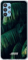 6F hoesje - geschikt voor Samsung Galaxy A32 4G -  Transparant TPU Case - Palm Leaves Dark #ffffff