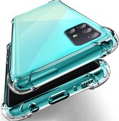 Anti shock stoot rubber siliconen - Geschikt voor Samsung Galaxy A21s - Extra sterke hoeken back cover - Transparant