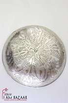 Oosterse plafondlamp zilver met patronen - Ø 45 cm - Handgemaakt - Authentiek - Egyptische - Arabische - Marokkaanse lampen - Arabische patronen