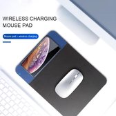 Muismat draadloos opladen blauw - muismat met draadloze oplader - fast charging wireless mousepad - snel draadloos telefoon opladen 10W - gaming muismat - gaming mousepad - kantoor - thuiswer