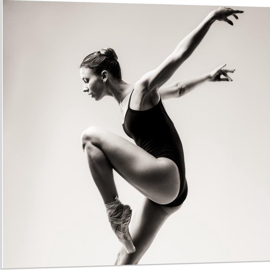 Forex - Sierlijke Mooie Balletdanseres  - 80x80cm Foto op Forex