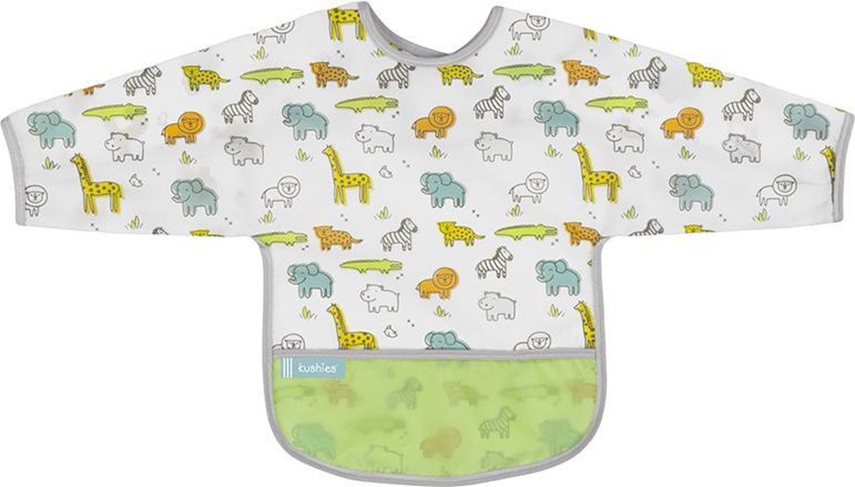 Goedkoopste Kushies - Slabbetje -Waterdichte slab - met mouw - Safari - 12 t/m 24 maanden