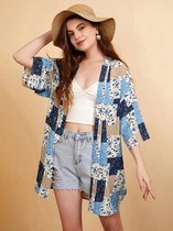 Super Lichte Kimono in Kleurenblok, Maat M
