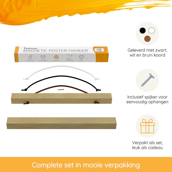 Porte-affiche (21 cm) en bois avec fermeture magnétique | A4 | système de suspension d'affiche - cadre d'affiche - cadre d'affiche - clip d'affiche - support d'affiche