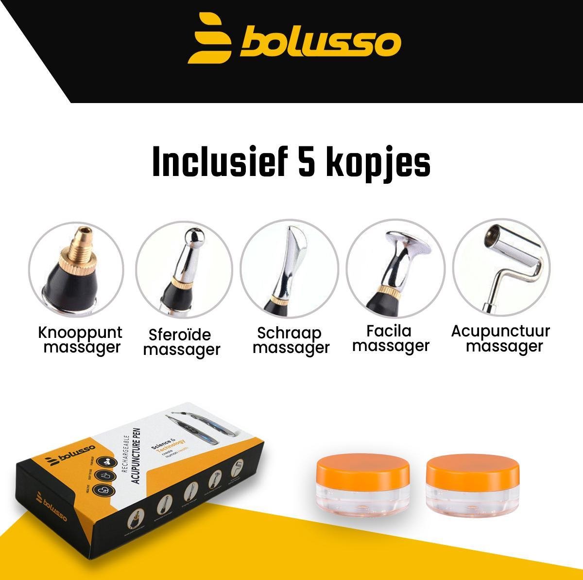 Bolusso Complete Acupunctuur Pen Set – Inclusief 5 Kopstukken, Nederlandse  Handleiding... | bol.com