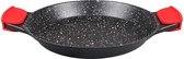 Royal Swiss - Paella pan 40 cm - Marble coating anti-aanbak - Paellapan met verwijderbare siliconen handgreep - Zwart