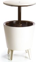 Keter -Cool Bar 2 in1 - Drinkkoeler en bijzettafel/ Draagbare tuinbar / Crème - chocoladekleur