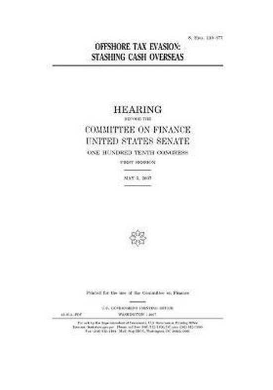 Offshore tax evasion 9798607272692 United States Senate Boeken