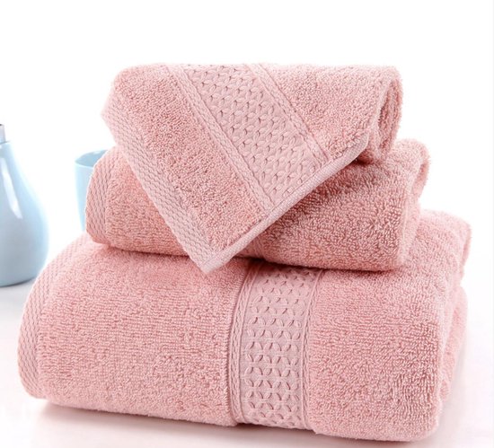 Le Cava Luxe Handdoek Set van 4 - Roze - 140x70 cm cm - Badhanddoek Groot en... | bol.com