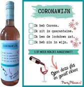 Wijnetiket Wijnhumor - Wijn Cadeau - Etiket voor wijnfles - Coronawijn