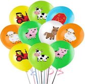 10 stuks ballonnen boerderij dieren multicolor