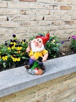 Nain de jardin petit chapeau rouge 25 cm de haut - polyester - polystone - statue - statue de jardin - plastique de haute qualité - figurine décorative - intérieur - accessoire - pour l'intérieur - pour l'extérieur - cadeau - cadeau