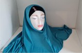 Instant Hijab | Hoofddoek | Comfortabele Omslagdoek | Jersey | One Size | Turquoise