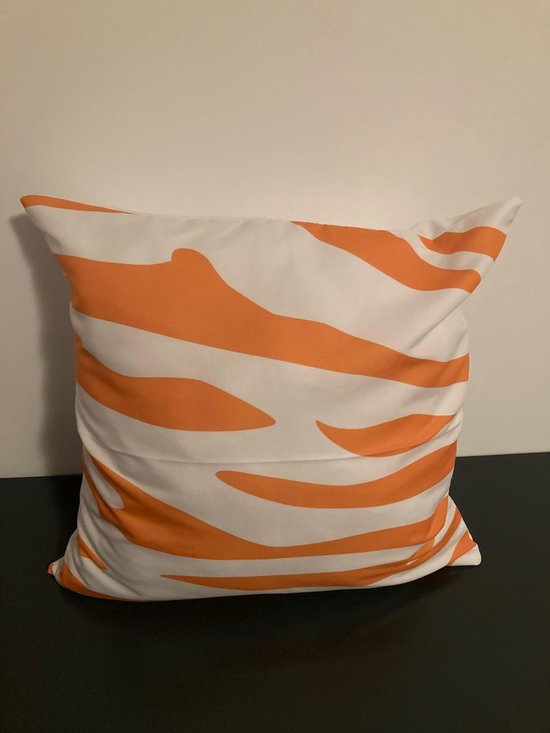 Kussenhoes Orange-White - Oranje-Wit - Sierkussen - 45x45 cm