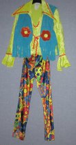 verkleedkleding 1105,kleurrijke hippie, kinderen, multi colour, maat 128