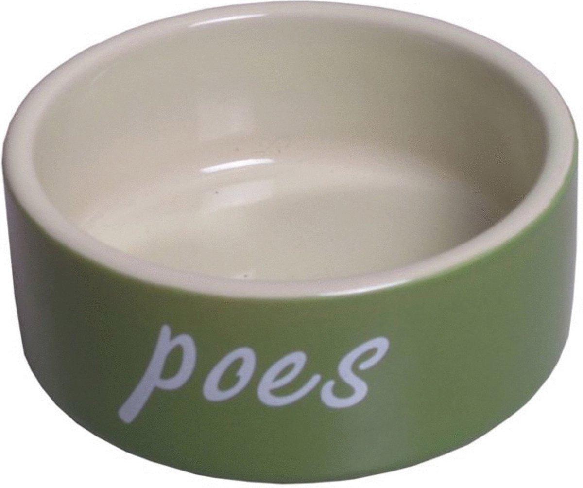 Homestyle Katteneetbak Steen Groen - Kattenvoerbak - voerbakje - kat - 12 cm
