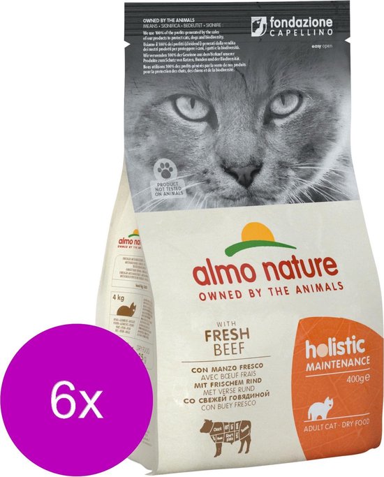 Almo Nature Cat Holistic Adult - Kattenvoer - 6 x Rundvlees 400 g | bol.com