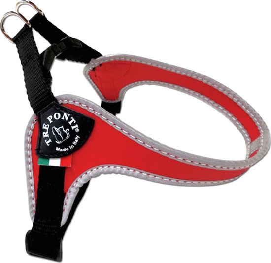 Tre Ponti Fibbia Basic Tuig Rood&Reflecterend - Hondenharnas - 37 - 50 cm