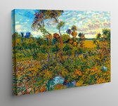 Canvas Zonsondergang bij Montmajour - Vincent van Gogh - 70x50cm