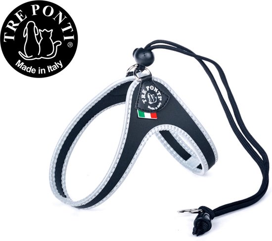 Tre Ponti Liberta Harness Black & Reflective - Harnais pour chien - 37-47 cm
