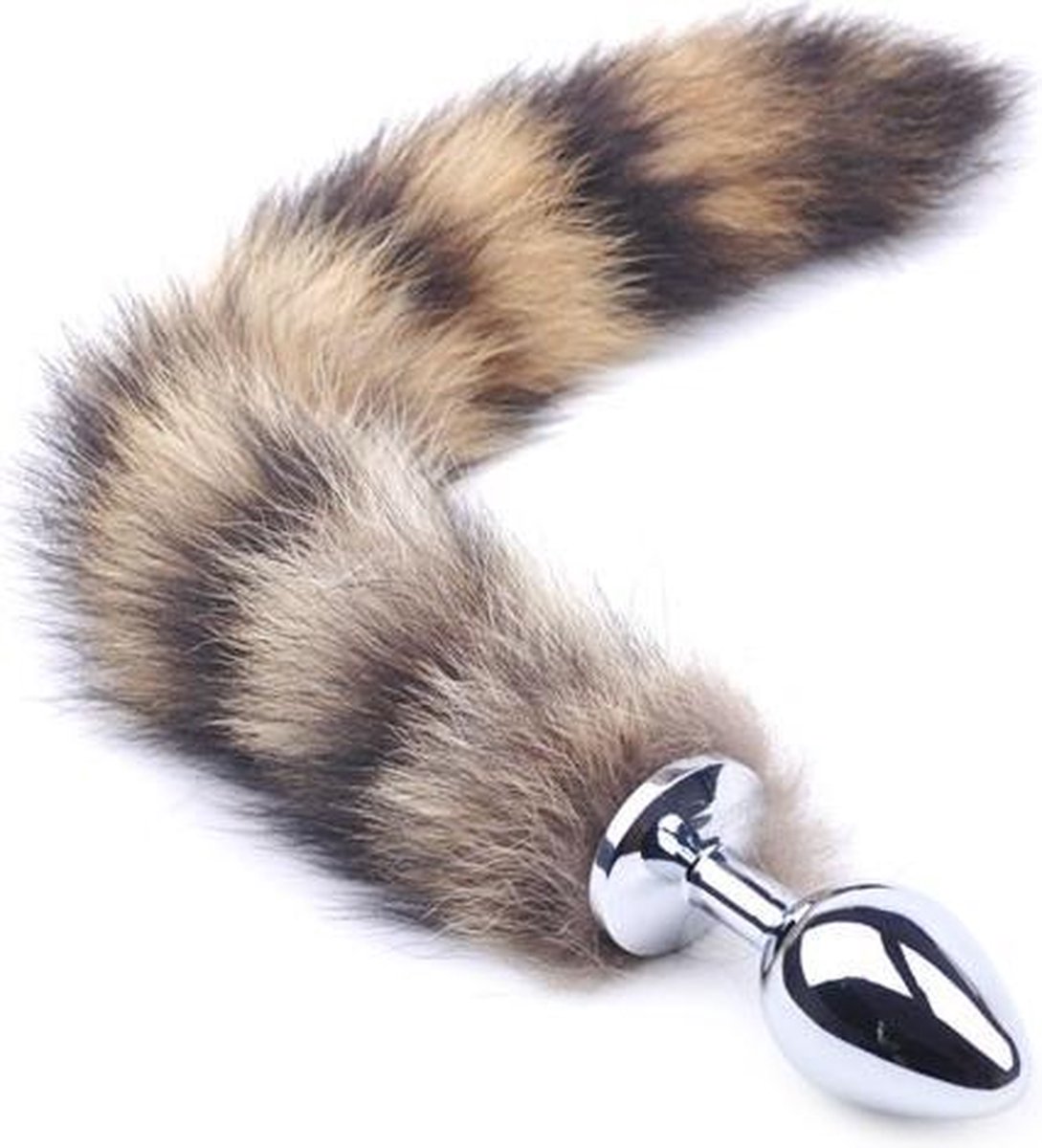 Goedkoopste Vossenstaart buttplug - ponyplay - stalen buttplug - zilver - rollenspel