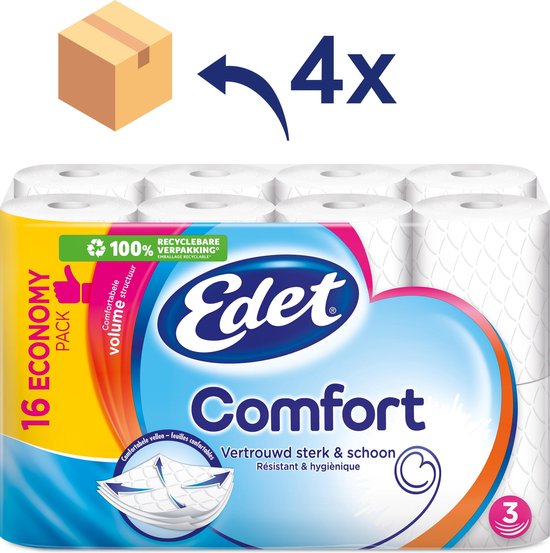 Edet Comfort - 3-laags wc papier - 64 rollen - Edet
