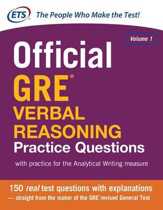 Official GRE Verbal Reasoning Practice Questions - cover