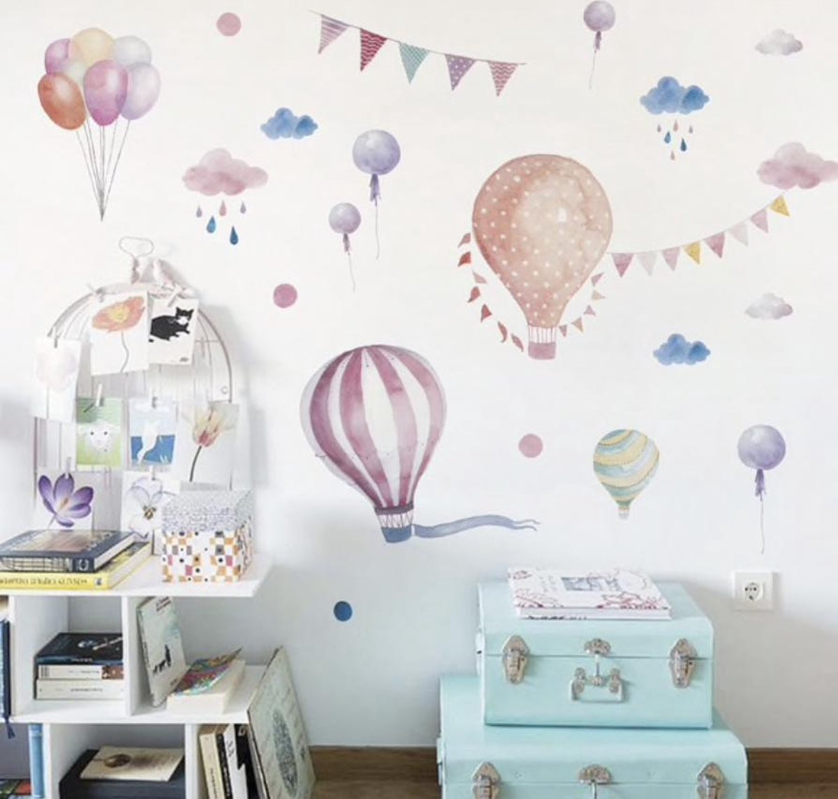 Muursticker - Luchtballonnen - Kinderkamer decoratie - Babykamer - Muurdecoratie