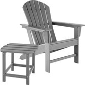 tectake - Tuinstoel Janis met tafel - houtlook - grijs - 404173