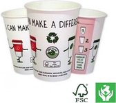 Koffiebekers karton 180cc / 7.5oz - Make a Difference  - Doos 2500 stuks - FSC® - CO2 neutraal