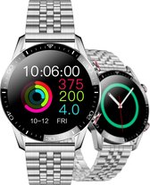 Malatie® Vegas Smartwatch heren - Smartwatch dames -  Bloeddruk meten - Stappenteller horloge - Magnetisch Opladen - Stainless Steel -