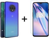 OnePlus 7T hoesje siliconen case transparant hoesjes cover hoes - 1x OnePlus 7T screenprotector