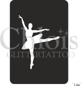 Chloïs Glittertattoo Sjabloon 5 Stuks - Ballet Amy - CH6521 - 5 stuks gelijke zelfklevende sjablonen in verpakking - Geschikt voor 5 Tattoos - Nep Tattoo - Geschikt voor Glitter Ta