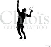 Chloïs Glittertattoo Sjabloon 5 Stuks - Tennis Milan - CH6551 - 5 stuks gelijke zelfklevende sjablonen in verpakking - Geschikt voor 5 Tattoos - Nep Tattoo - Geschikt voor Glitter