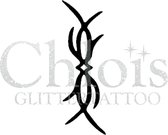 Chloïs Glittertattoo Sjabloon 5 Stuks - Mirrored Lines - CH6028 - 5 stuks gelijke zelfklevende sjablonen in verpakking - Geschikt voor 5 Tattoos - Nep Tattoo - Geschikt voor Glitte