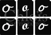 Chloïs Glittertattoo Sjabloon - Small Letter o - Multi Stencil - CH9771 - 1 stuks zelfklevend sjabloon met 6 kleine designs in verpakking - Geschikt voor 6 Tattoos - Nep Tattoo - G
