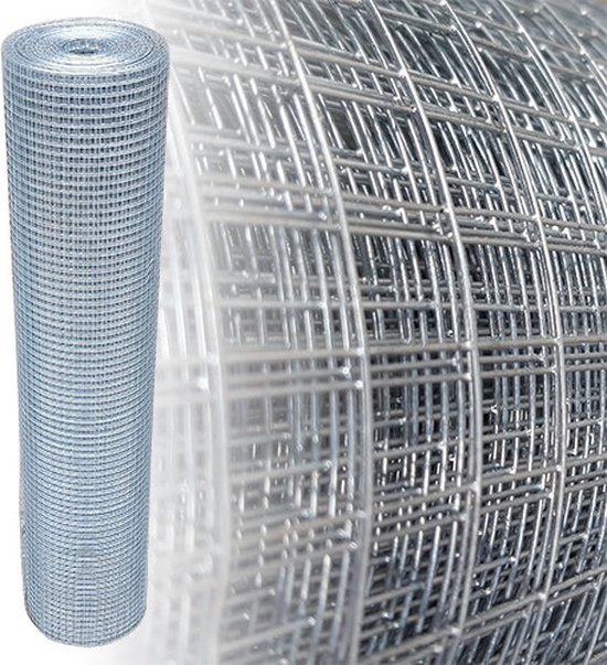 Maille de volière galvanisée | 150 cm. | Rouleau de 25 m. | 12x12 mm. | 0,80 mm.