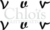 Chloïs Glittertattoo Sjabloon - Small Letter v - Multi Stencil - CH9778 - 1 stuks zelfklevend sjabloon met 6 kleine designs in verpakking - Geschikt voor 6 Tattoos - Nep Tattoo - G