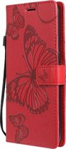 Oppo A53s Hoesje - Mobigear - Butterfly Serie - Kunstlederen Bookcase - Rood - Hoesje Geschikt Voor Oppo A53s