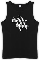 Zwarte Tanktop met  " Beast Mode " print Wit size S