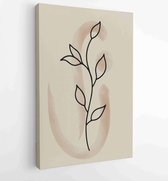 Botanical wall art vector background set. Foliage line art drawing with watercolor 2 - Moderne schilderijen – Vertical – 1904693044 - 40-30 Vertical