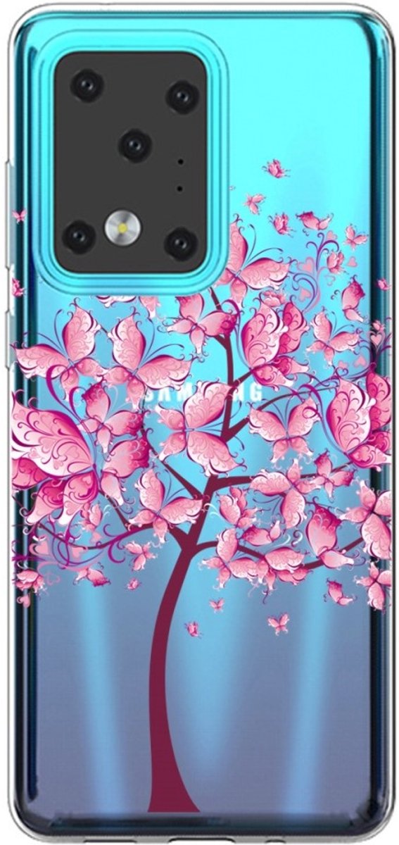Softcase hoes - Geschikt voor Samsung Galaxy S20 Ultra - Vlinderboom