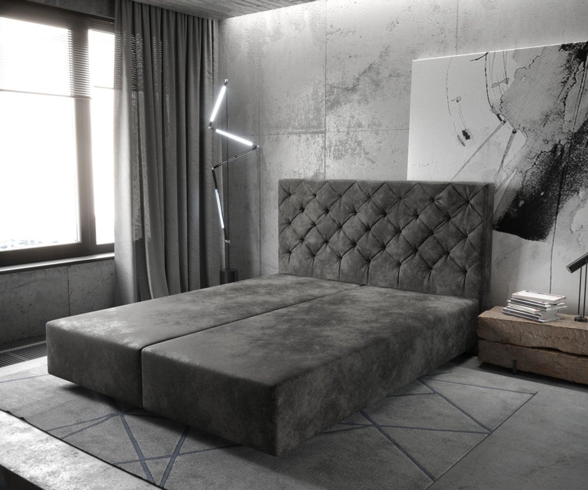 Boxspring-frame Dream-Great microvezel antraciet vintage 160x200