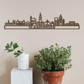 Skyline Vlaardingen notenhout - 60cm- City Shapes wanddecoratie
