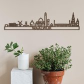 Skyline Waalwijk notenhout - 60cm- City Shapes wanddecoratie
