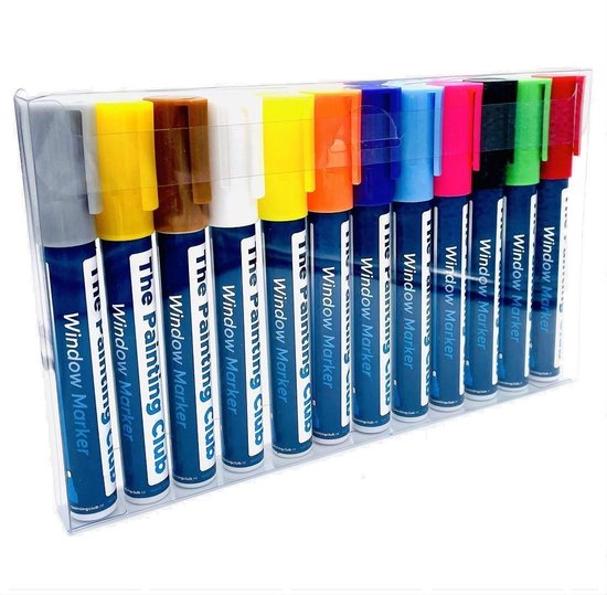 emmer staking schending Raamstiften afwasbaar 12 kleuren - Krijtstiften voor krijtbord -  Kalkstiften -... | bol.com