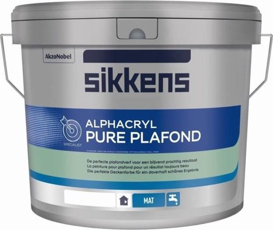 Sikkens Alphacryl Pure Plafond - aanzetvrije plafondverf waterbasis - 5 l -... | bol.com