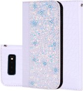 Samsung Galaxy S10e Hoesje - Mobigear - Croco Glitter Serie - Kunstlederen Bookcase - Wit - Hoesje Geschikt Voor Samsung Galaxy S10e