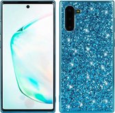 Samsung Galaxy Note 10 Hoesje - Mobigear - Glitter Serie - TPU Backcover - Blauw - Hoesje Geschikt Voor Samsung Galaxy Note 10